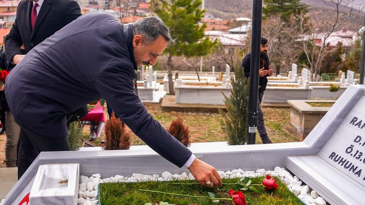 İliç Maden Şehitlerimizi Kabri Başında Dualarla Andık