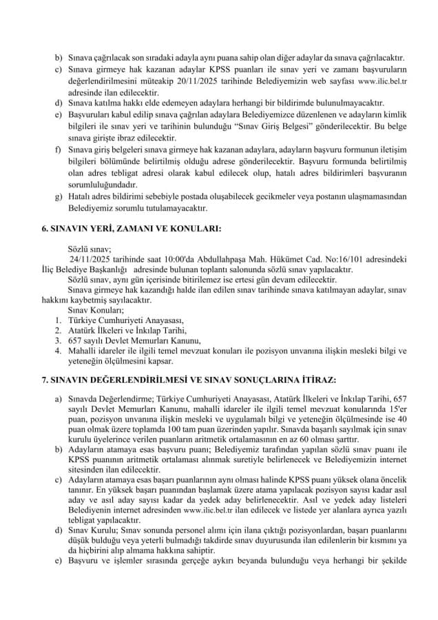 İLİÇ BELEDİYE BAŞKANLIĞINDAN RESMÎ DUYURU